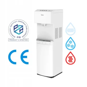 Midea JS1844S WHITE Wolnostojący bezbutlowy dystrybutor wody z lampą UV
