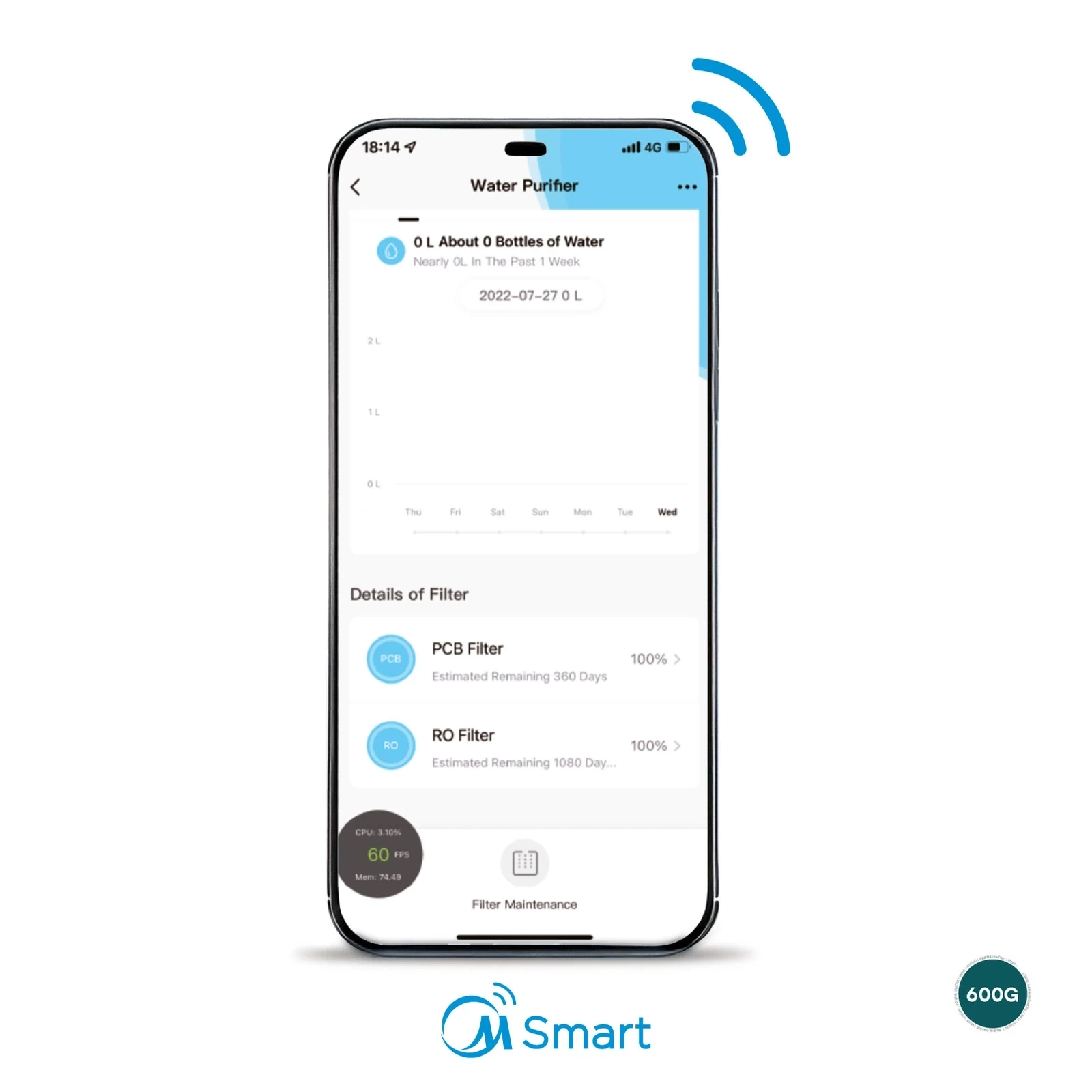 Bezzbiornikowy filtr wody odwróconej osmozy z WiFi Midea 600GPD - obrazek 5